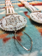 Load image into Gallery viewer, 3-Tier Dentalim Earrings –  White Turtle  &quot;Shell&quot; Earrings - Waabishkaanzo Mikinaak Es-Naabishebizonan