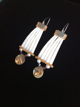 Load image into Gallery viewer, 1-Tier Dentalium Earrings w/Abalone Shell