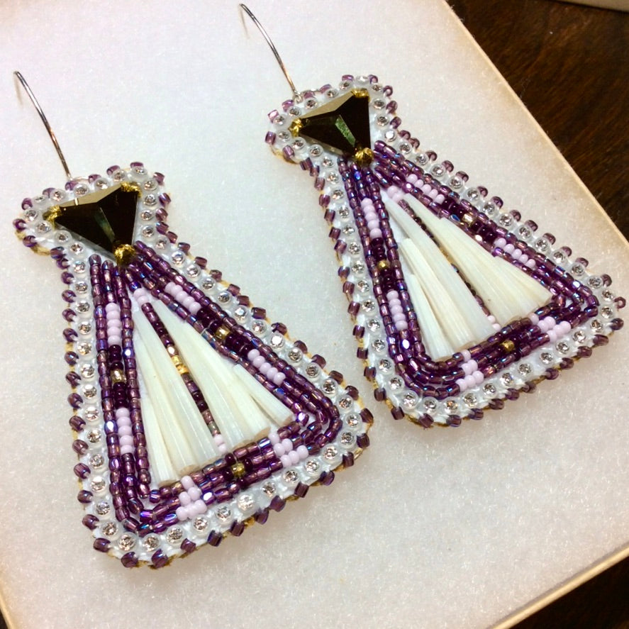 Purple Tipi Style Earrings