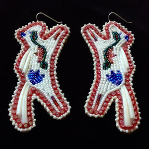 White Horse Dentalium Shell Earrings