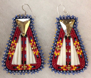 Red and Blue Tipi Style Earrings