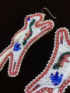 White Horse Dentalium Shell Earrings