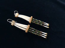 Load image into Gallery viewer, Green Dentalium Shell Earrings